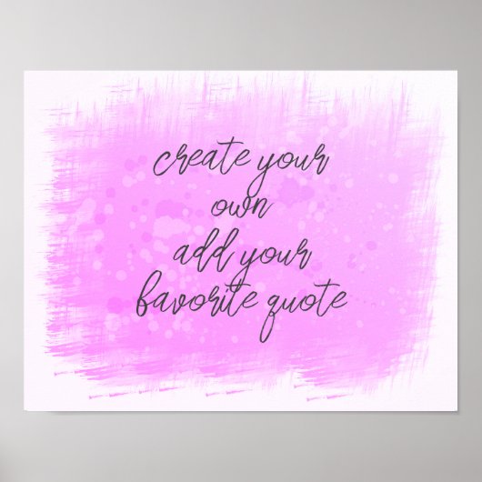creëer uw eigen roze waterverf toevoegen tekst poster (Voorkant)