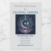 Creëer Uw eigen Roze Wolken & Zilveren Maan Wijn Etiket (Enkel label)