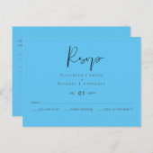 Creëer Uw eigen RSVP Weddenschap Aqua Blue Briefkaart (Voorkant / Achterkant)