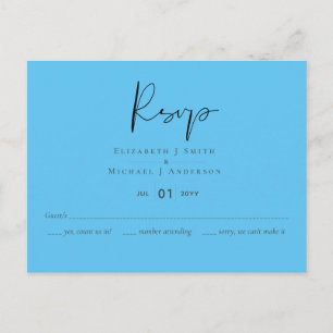 Creëer Uw eigen RSVP Weddenschap Aqua Blue Briefkaart