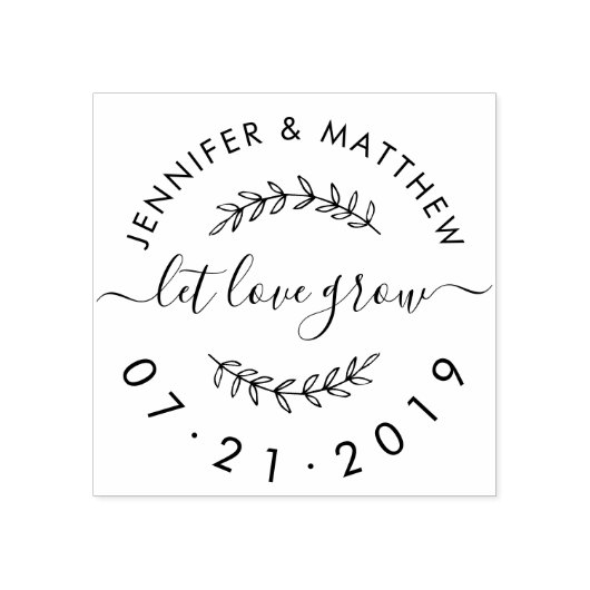 Creëer Uw Eigen Rustiek Laat Liefde Grow Bruiloft Rubberstempel (Afrduk)