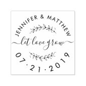 Creëer Uw Eigen Rustiek Laat Liefde Grow Bruiloft  Zelfinktende Stempel (Design)