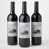 Creëer uw eigen rustieke berghut Bruiloft Wijn Etiket (Flessen)