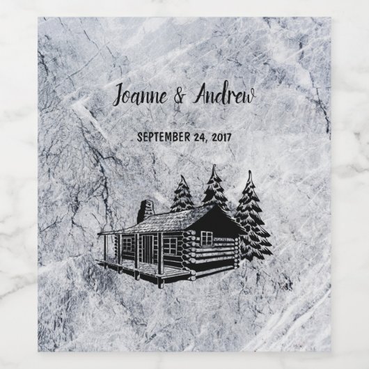 Creëer uw eigen rustieke berghut Bruiloft Wijn Etiket (Enkel label)