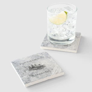 Creëer Uw eigen rustieke familie Mountain Lodge af Stenen Onderzetter