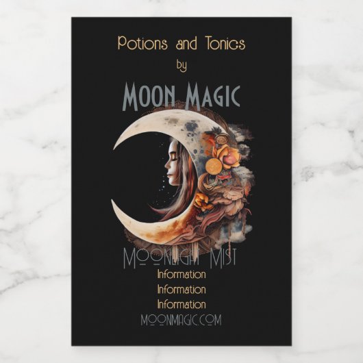 Creëer Uw Eigen Rustige Boho Bloemmaan Wijn Etiket (Enkel label)