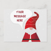 Creëer Uw Eigen Santa Gnome Grappig Rood & Wit Feestdagenkaart (Voorkant)