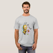 Creëer Uw Eigen Schattigee Bee Kind Paarse Daisy T-shirt (Voorkant volledig)