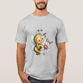 Creëer Uw Eigen Schattigee Bee Kind Paarse Daisy T-shirt (Voorkant)