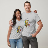 Creëer Uw Eigen Schattigee Bee Kind Paarse Daisy T-shirt (Unisex)