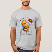 Creëer Uw Eigen Schattigee Bee Kind Roze Daisy T-shirt (Voorkant)