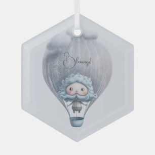 Creëer Uw eigen Schattigee Gekke heteluchtballonri Glas Ornament