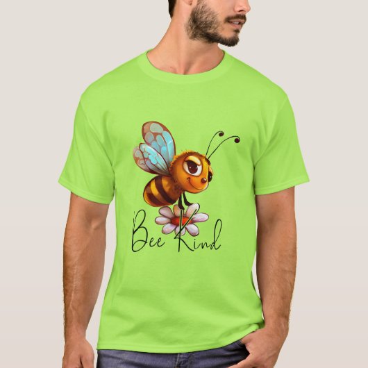Creëer Uw eigen Schattigee Golden Bee Happy T-shirt (Voorkant)