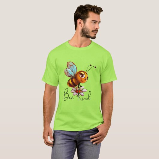Creëer Uw eigen Schattigee Golden Bee Happy T-shirt (Voorkant volledig)