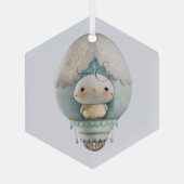 Creëer Uw eigen Schattigee Hete Luchtballon Vogelt Glas Ornament (Achterkant)