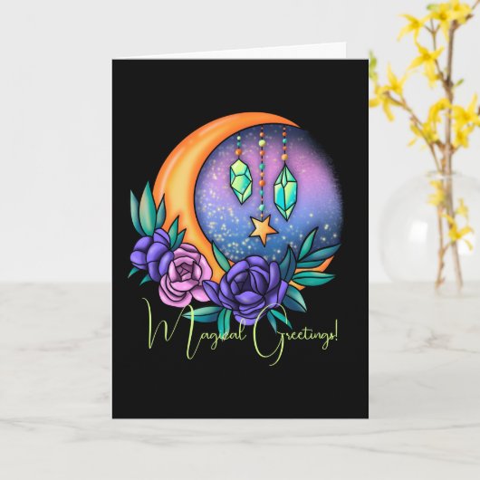 Creëer Uw eigen Schattigee kristallen, maan & Roze Kaart (Gele Bloem)