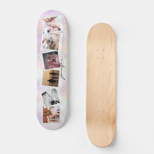 Creëer Uw eigen Schattigee Meisje Regenboog Glitte Skateboard (Voorkant)