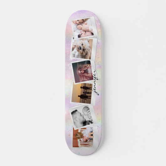 Creëer Uw eigen Schattigee Meisje Regenboog Glitte Skateboard (Voorkant)