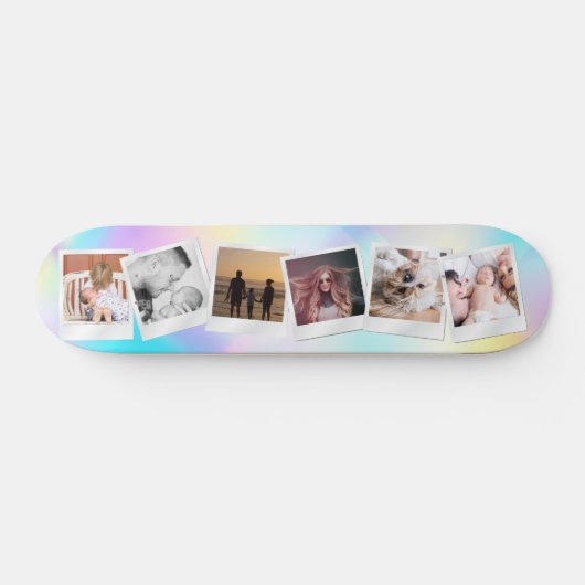 Creëer Uw Eigen Schattigee Meisje Regenboog Modern Skateboard (Horizontaal)