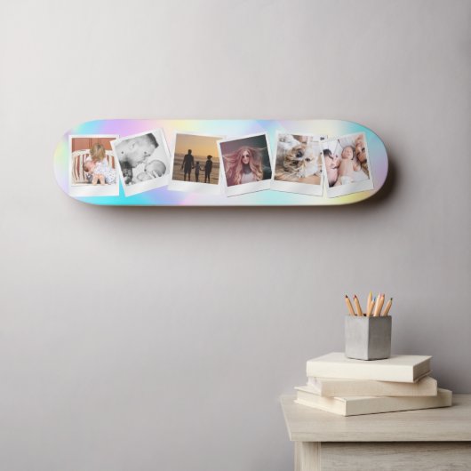 Creëer Uw Eigen Schattigee Meisje Regenboog Modern Skateboard (Muurkunst (Horizontaal))