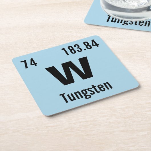 Creëer Uw eigen scheikundige element Vierkante Kartonnen Onderzetter (Schuin)