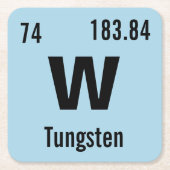Creëer Uw eigen scheikundige element Vierkante Kartonnen Onderzetter (Voorkant)