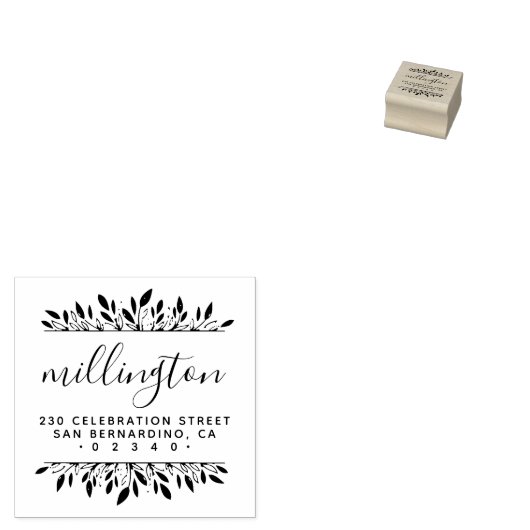 Creëer Uw eigen script familienaam retouradres Rubberstempel (Gestempeld)