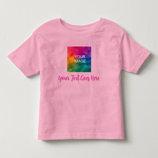 Creëer Uw Eigen Script Tekst Naam Roze Upload Afbe Kinder Shirts (Voorkant)