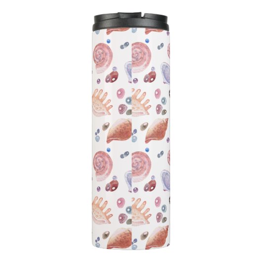 Creëer Uw eigen Sea Shells Beach Thermosbeker (Achterkant)