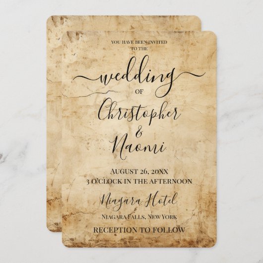 Creëer uw eigen sepia  rustiek papier kaart (Voorkant / Achterkant)