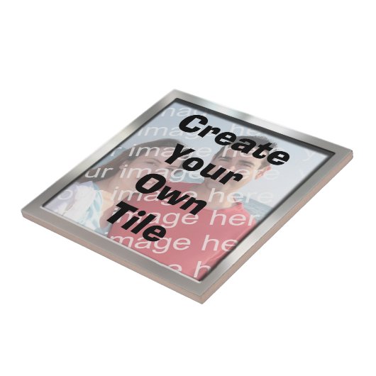 Creëer Uw eigen Silver Border Tile Tegeltje (Zijkant)