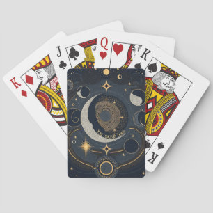 Creëer Uw eigen Silver & Gold Celestial Lunar Pokerkaarten
