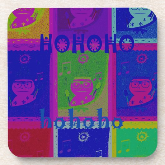 Creëer Uw eigen speciale Santa HoHoho Pop Art Drankjes Onderzetter (Voorkant)