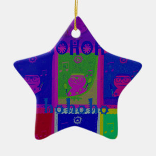 Creëer Uw eigen speciale Santa HoHoho Pop Art Keramisch Ornament