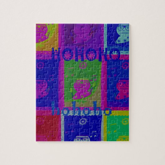 Creëer Uw eigen speciale Santa HoHoho Pop Art Legpuzzel (Verticaal)