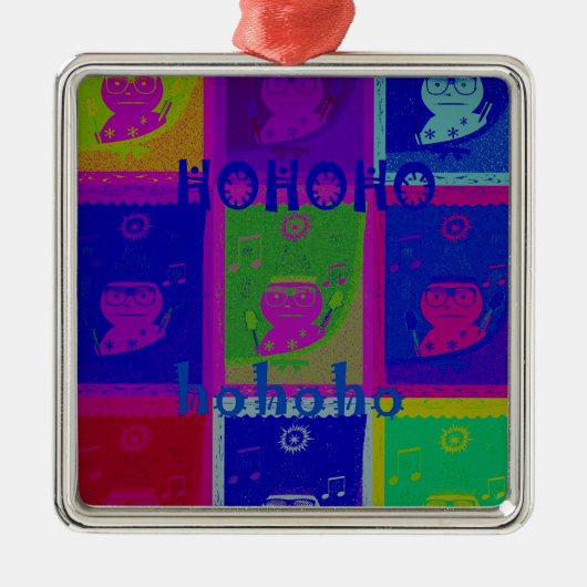 Creëer Uw eigen speciale Santa HoHoho Pop Art Metalen Ornament (Voorkant)