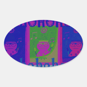 Creëer Uw eigen speciale Santa HoHoho Pop Art Ovale Sticker