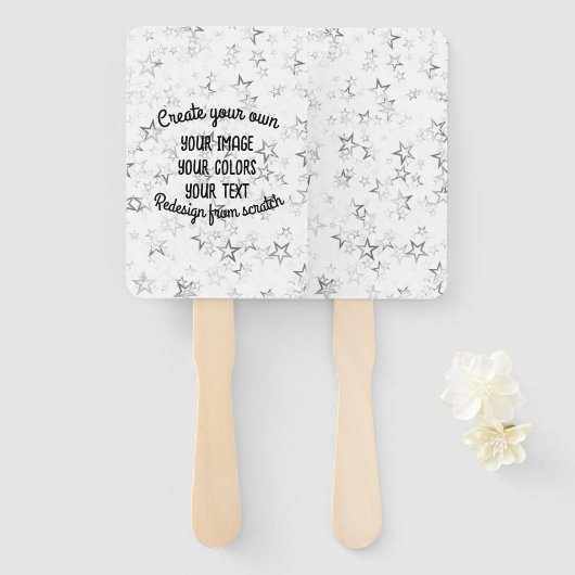 Creëer Uw eigen — Star Glitter Handwaaier (Voorkant en achterkant)