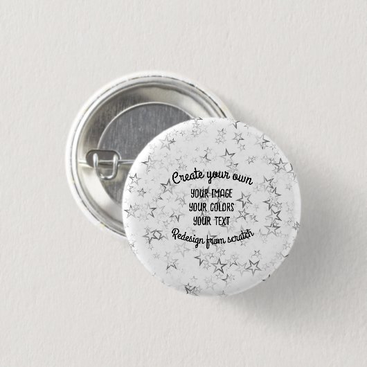Creëer Uw eigen — Star Glitter Ronde Button 3,2 Cm (Voorkant /achterkant)