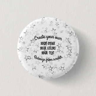 Creëer Uw eigen — Star Glitter Ronde Button 3,2 Cm