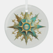 Creëer Uw Eigen Steampunk Yule Snowflake Glas Ornament (Voorkant)