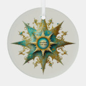 Creëer Uw Eigen Steampunk Yule Snowflake Glas Ornament (Achterkant)