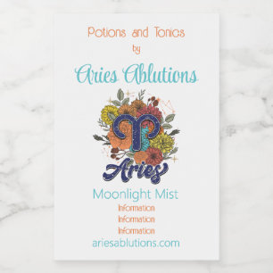 Creëer Uw eigen sterrenbloem Ram Zodiac Wijn Etiket