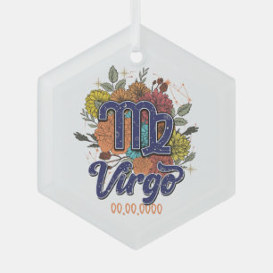 Creëer Uw eigen sterrenbloem Virgo Zodiac Glas Ornament