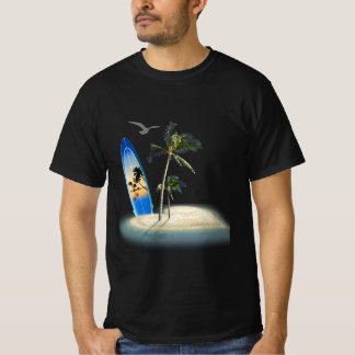 Creëer uw eigen strand surfen t-shirt