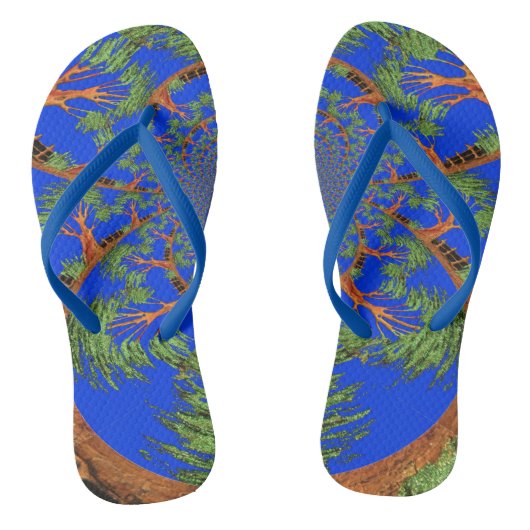 Creëer Uw eigen Summer Blue Sky Wave Patroon Teenslippers (Voetbed)