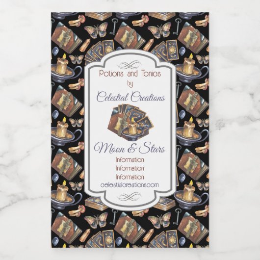 Creëer Uw eigen tarotmagie Wijn Etiket (Enkel label)