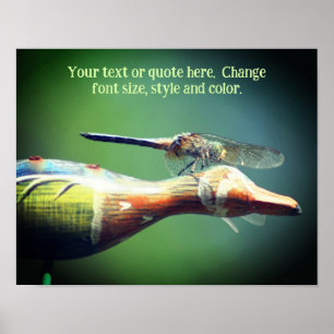 Creëer uw eigen tekst Dragonfly Natuur Poster
