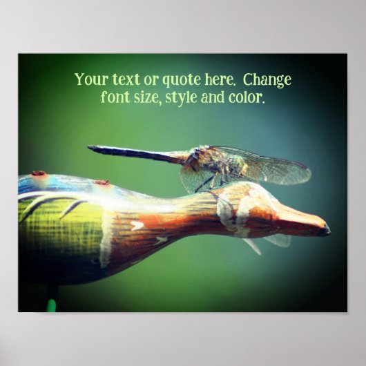 Creëer uw eigen tekst Dragonfly Natuur Poster (Voorkant)