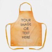 Creëer Uw eigen tekst waterverf oranje Apron Schort (Voorkant)